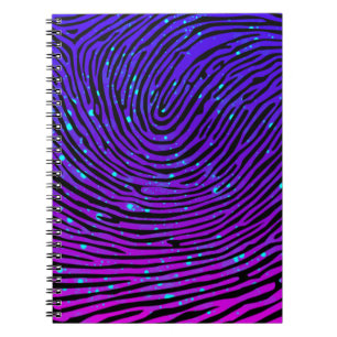 Ästhetische Neon Fingerprint Lumineszenz Notizblock