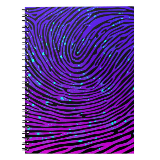 Ästhetische Neon Fingerprint Lumineszenz Notizblock (Vorderseite)
