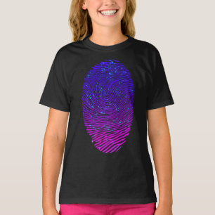 Ästhetische Neon Fingerprint Lumineszenz T-Shirt