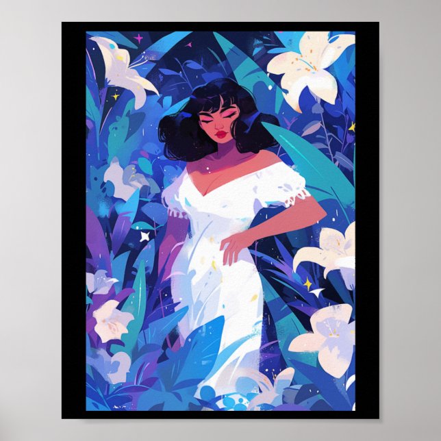 Ästhetische Niedliche Blumensticker Poster (Vorne)