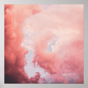 Ästhetische Orange Sky und Cloud Poster