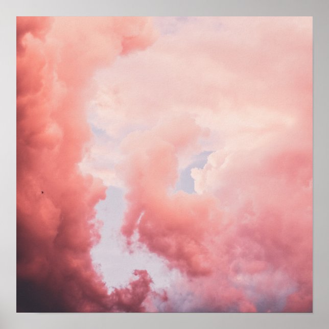 Ästhetische Orange Sky und Cloud Poster (Vorne)