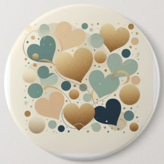 Ästhetische Pastel Liebe Herz Beige Abstrakt Minim Button