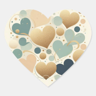 Ästhetische Pastel Liebe Herz Beige Abstrakt Minim Herz-Aufkleber