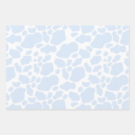 Ästhetische Pastel Light Blue Kuh Geschenkpapier Set