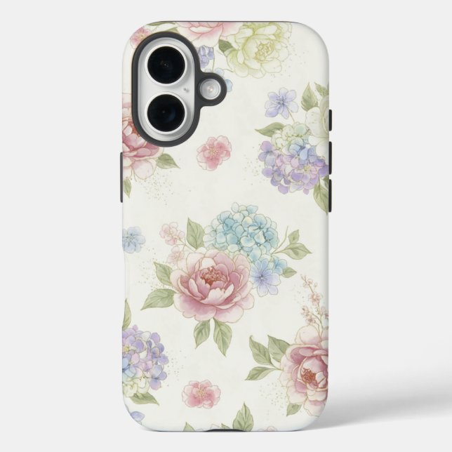 Ästhetische Pastell-Pfingstrose iPhone 16 Hülle (Rückseite)