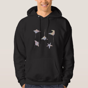 Ästhetische Pastell Stingray Starfish Sticker Pack Hoodie