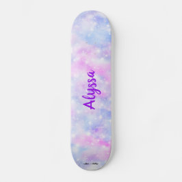 Ästhetische Pastell Wolken Sparkle Personalisiert Skateboard