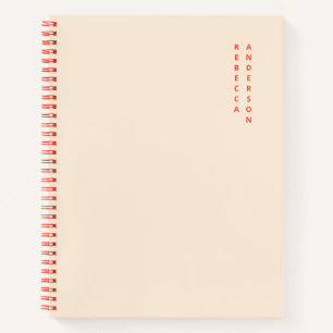 Ästhetische Pfirsich & Burnt Orange Vertikale Beze Notizbuch