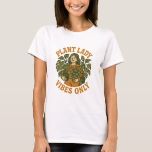 Ästhetische Pflanze Lady Vibes Retro T-Shirt für F