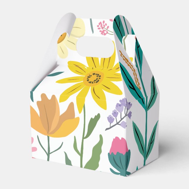 Ästhetische Retro-Wildblumen der 60er Jahre, Geschenkschachtel (Vorderseite)