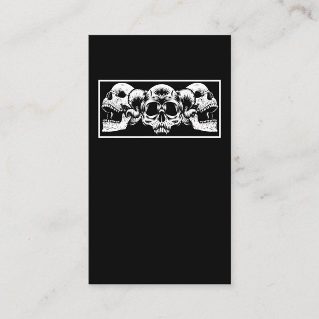 Ästhetische Skulls Goth Skeletton Äries Horns Visitenkarte (Vorderseite)