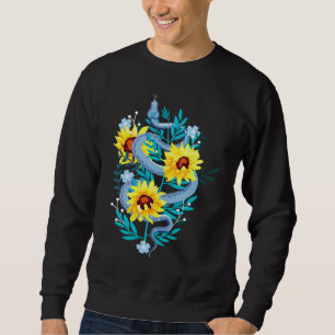 Ästhetische Sonnenblume Blaue Schlange Bindung Blu Sweatshirt