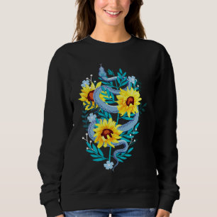 Ästhetische Sonnenblume Blaue Schlange Bindung Blu Sweatshirt