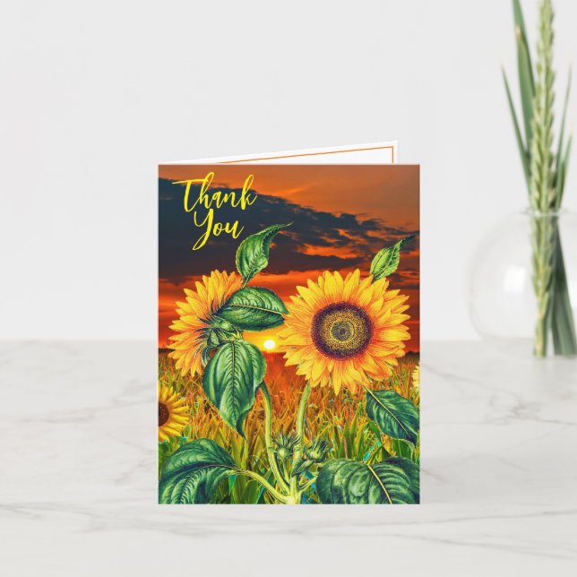 Ästhetische Sonnenblume (Pro Danksagungen) Einziga Dankeskarte (Vorderseite)