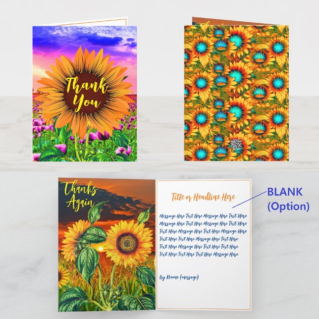 Ästhetische Sonnenblumen (Groovy dank Messages) Bo Dankeskarte (Aesthetic Thank You Card
Sunflower Thank You Card
Groovy Thanks Message Card
Cute Floral Card
)