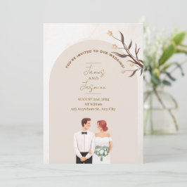 Ästhetische stilvolle Hochzeitseinladung Einladung
