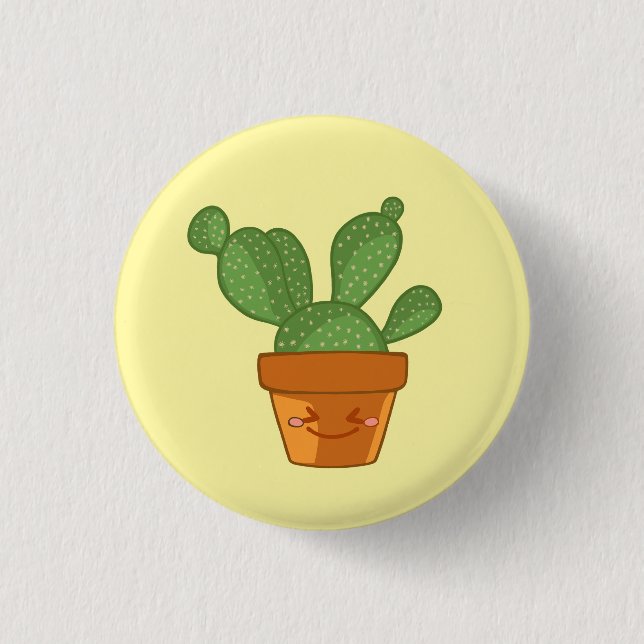 Ästhetische Sukkulente Kaktus Blume Pflanze Button (Vorderseite)