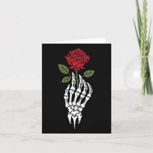 Ästhetische Tattoo Rote Rose Skelett Blume für Kin Karte