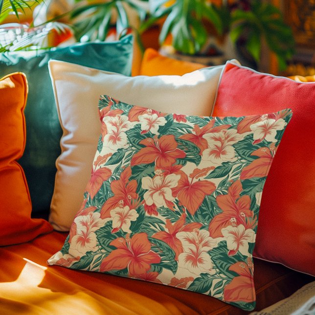 Ästhetische tropische Blume aus hawaiianischem Fla Kissen (Von Creator hochgeladen)