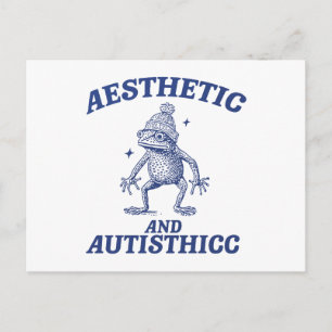 Ästhetische und Autisthicc-Frosch-Illustration Postkarte