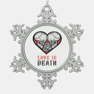 Ästhetische Valentine bis zum Tod machen uns Teil Schneeflocken Zinn-Ornament