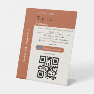 Ästhetische Venmo-Tipps QR-Code-Schilder Venmo-T Sockelschild