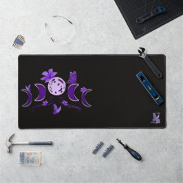 Ästhetische violette Himmelsmondphase gestickt Schreibtischunterlage