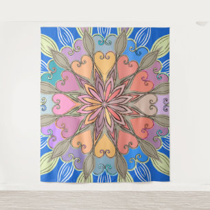 Ästhetische Wand Kunstwerk Frische Pastelle Mandal Wandteppich