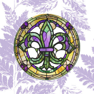 Ästhetische Wasserfarbe Mardi Gras Lilie Pappteller
