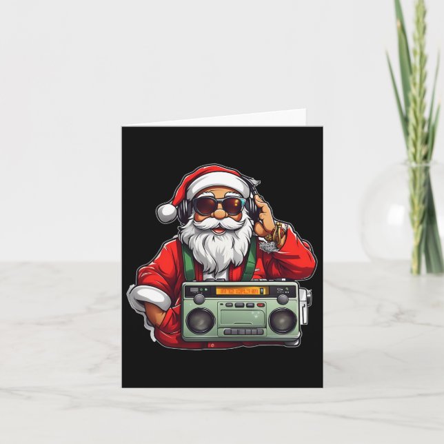 Ästhetische Weihnachten 90er Hip Hop Radio Santa B Karte (Vorderseite)