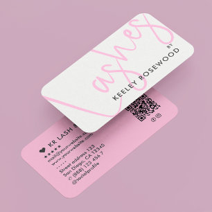Ästhetische Wimpern Schönheitssalon Rosa Visitenkarte