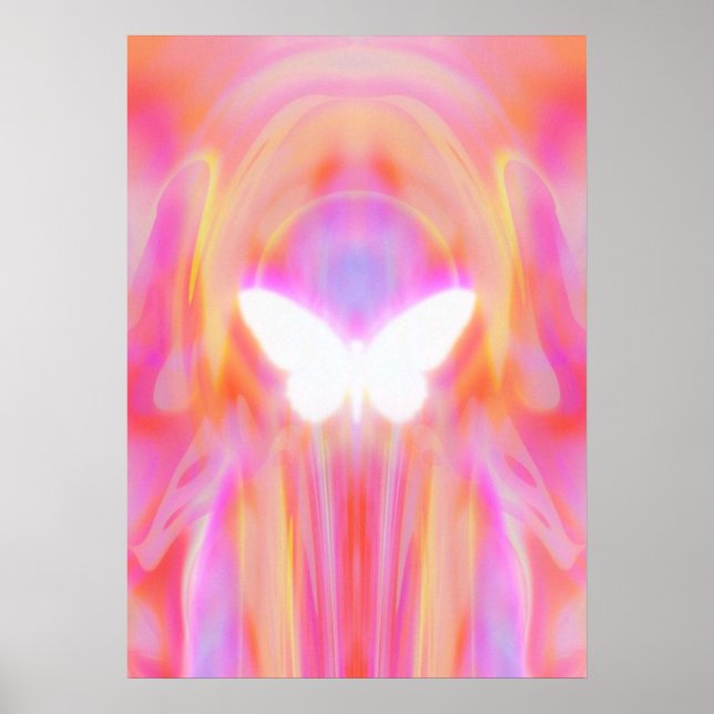 Ästhetische y2k-Trippy-Schmetterling-Aura Poster (Vorne)
