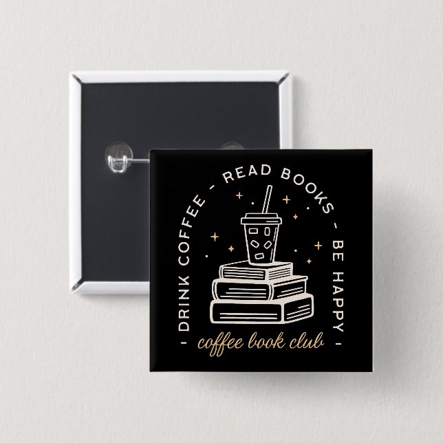 Ästhetische Zitate der Gruppe "Kaffee lesen" Button (Vorne & Hinten)