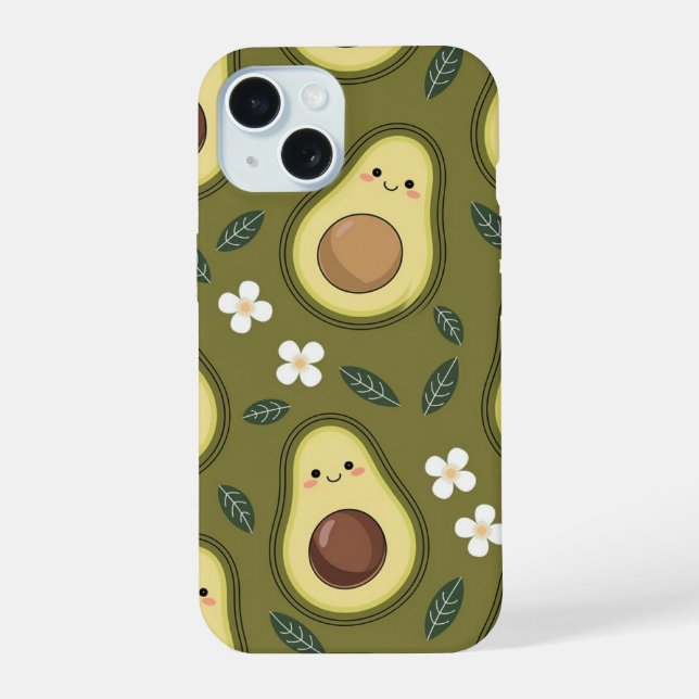 Ästhetischer Avocado-Fall iPhone 15 Hülle (Rückseite)