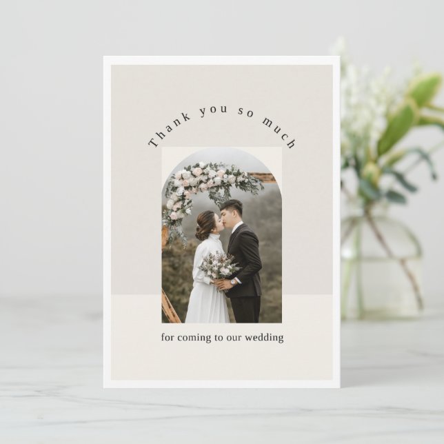 Ästhetischer Bilderrahmen Hochzeit Danke Karte (Stehend Vorderseite)