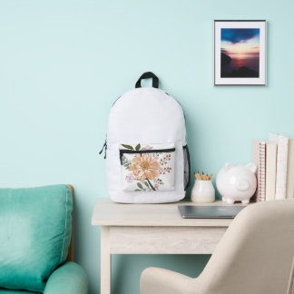 Ästhetischer Blumenprint-Rucksack für Mädchen Bedruckter Rucksack