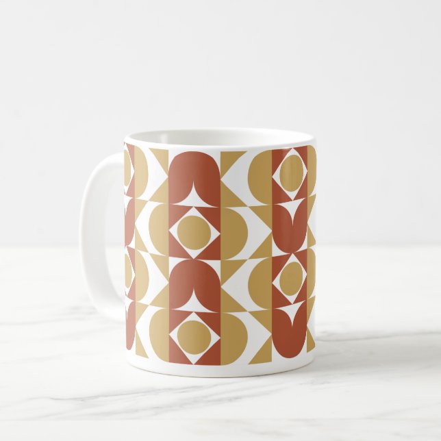 ästhetischer bohischer Stil bunt geometrisch Muste Kaffeetasse (Vorderseite Links)