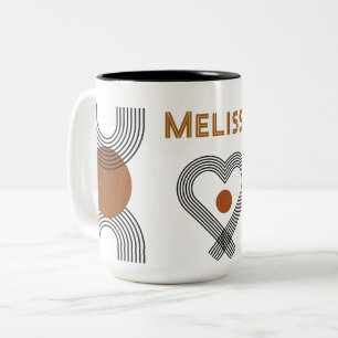 ästhetischer bohischer Stil bunt geometrisch Muste Zweifarbige Tasse
