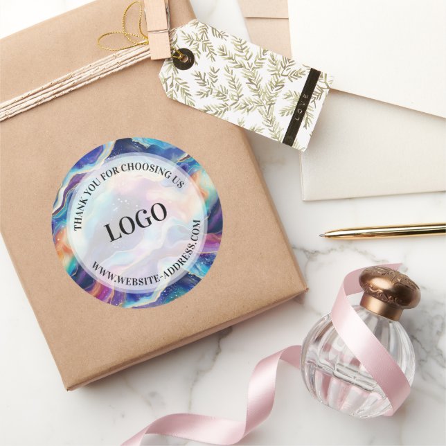 Ästhetischer bunter Regenbogen-Glitzer Runder Aufkleber (Schenken)