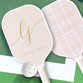 Ästhetischer Country Club Pink Streifen Kariert Mo Pickleball Schläger