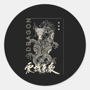 Ästhetischer Drachen-Sticker Soft Grunge Vinyl-Auf Runder Aufkleber