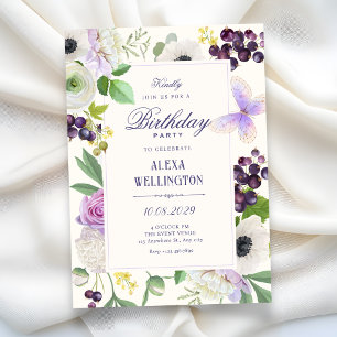 Ästhetischer floraler Geburtstag Einladung