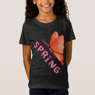 Ästhetischer Frühlingsschmetterling Minimalistisch T-Shirt
