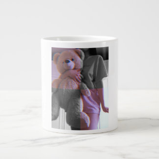 Ästhetischer Glitch-Art-Teddybär-Foto-Kaffeebecher Jumbo-Tasse
