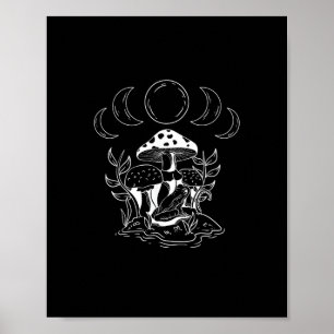 Ästhetischer Goblincore- und Cottagecore-Pilz-Mini Poster
