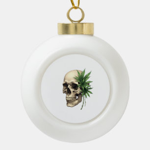 Ästhetischer Goth-Grunge-Totenkopf Tropischer Mons Keramik Kugel-Ornament