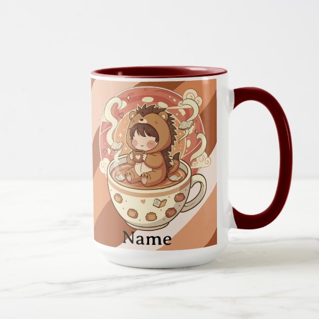 Ästhetischer Igel-Two-Tone-Kaffeebecher Tasse (Rechts)