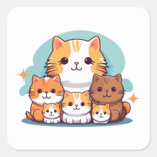 Ästhetischer Katzenliebhaber-Aufkleber   purrfect Quadratischer Aufkleber