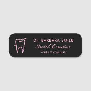 Ästhetischer Kosmetischer Zahnarzt Dental Pink Sch Namensschild